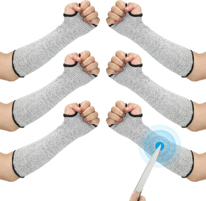 Cut Resistant Sleeve, Arm Safety Protectors Sleeves with Thumb Hole Forearm Guard Sleeves