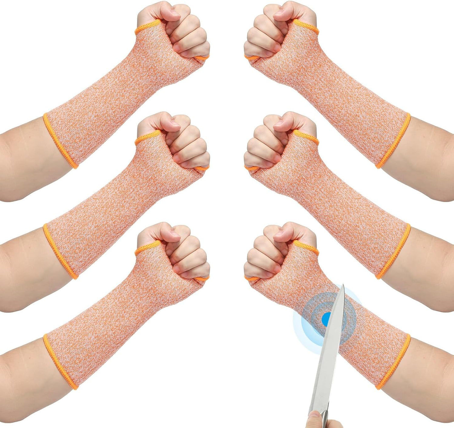 Cut Resistant Sleeve, Arm Safety Protectors Sleeves with Thumb Hole Forearm Guard Sleeves