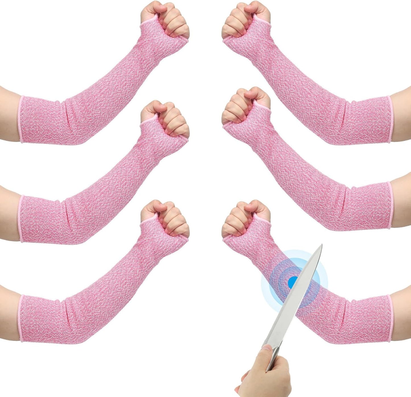 Cut Resistant Sleeve, Arm Safety Protectors Sleeves with Thumb Hole Forearm Guard Sleeves