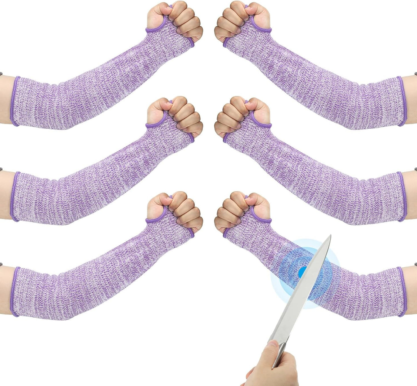 Cut Resistant Sleeve, Arm Safety Protectors Sleeves with Thumb Hole Forearm Guard Sleeves
