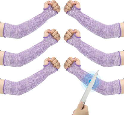 Cut Resistant Sleeve, Arm Safety Protectors Sleeves with Thumb Hole Forearm Guard Sleeves