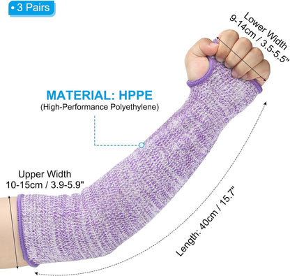 Cut Resistant Sleeve, Arm Safety Protectors Sleeves with Thumb Hole Forearm Guard Sleeves