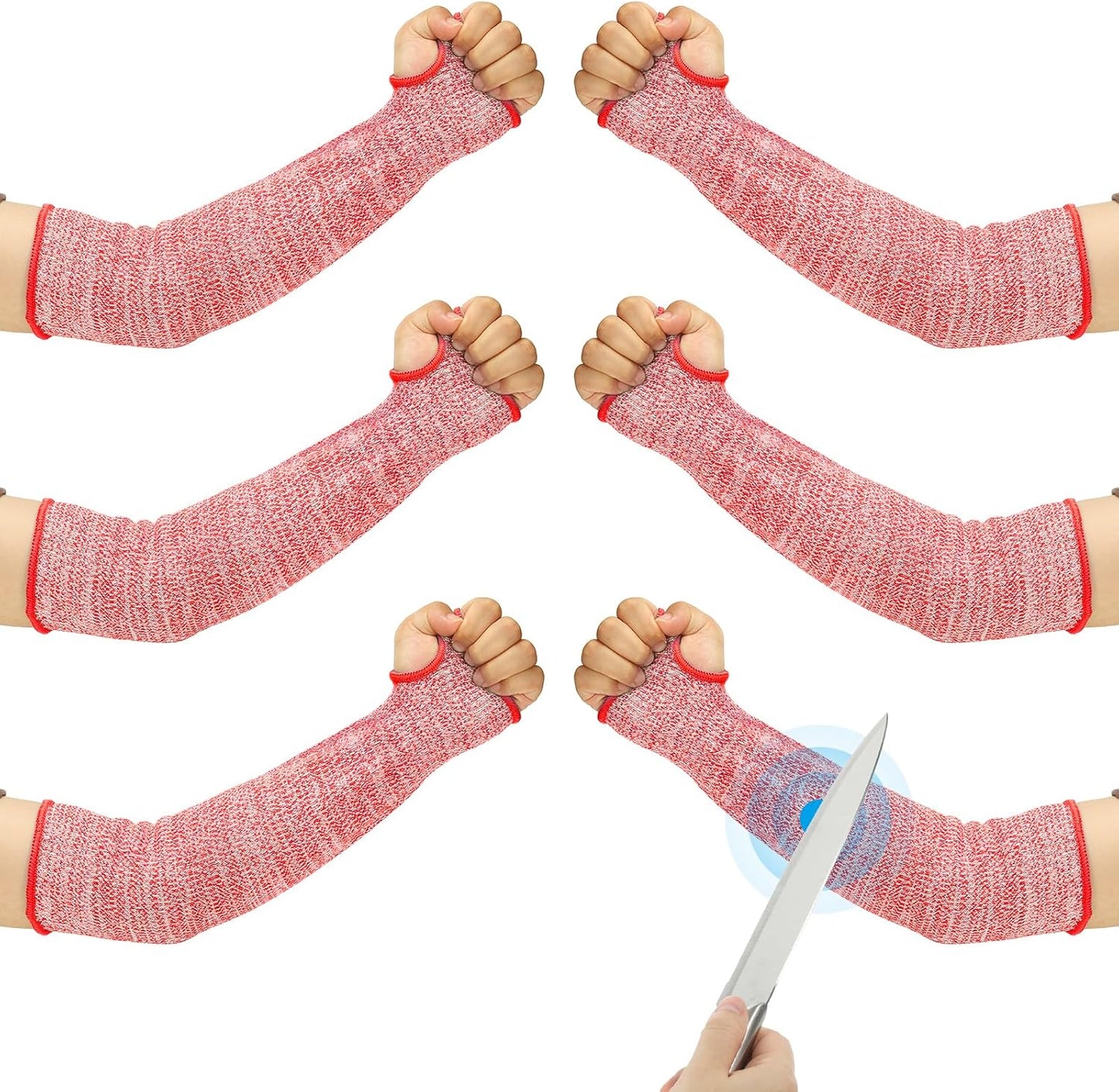 Cut Resistant Sleeve, Arm Safety Protectors Sleeves with Thumb Hole Forearm Guard Sleeves