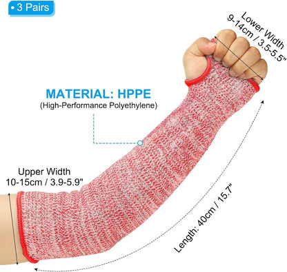 Cut Resistant Sleeve, Arm Safety Protectors Sleeves with Thumb Hole Forearm Guard Sleeves