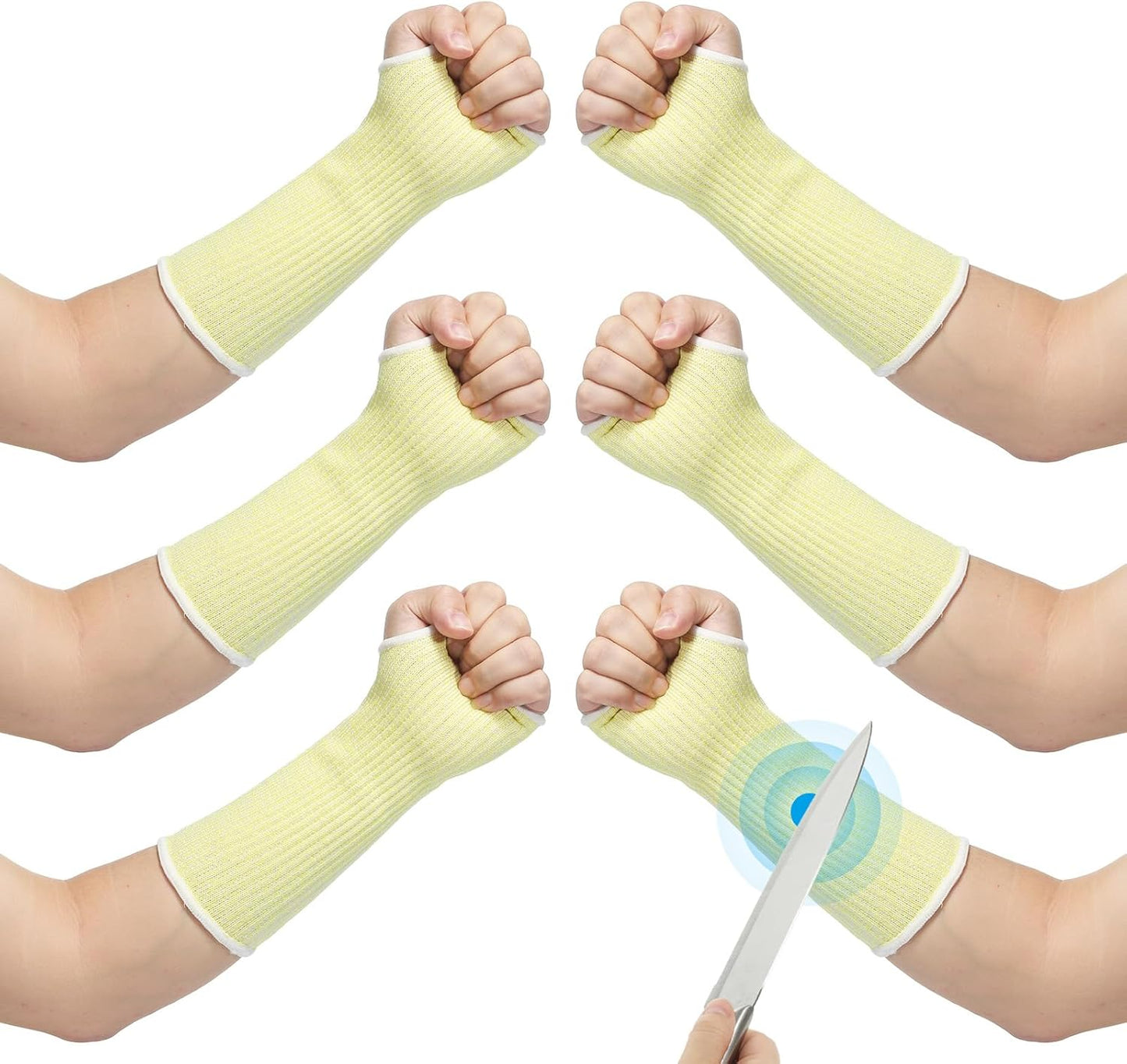 Cut Resistant Sleeve, Arm Safety Protectors Sleeves with Thumb Hole Forearm Guard Sleeves