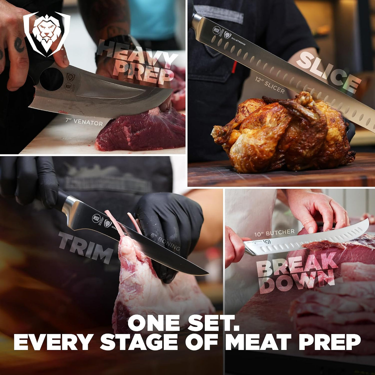 4-Pc Knife Set - Slicing, Butcher, Boning & Venator