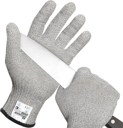 SlicePro ANSI Cut Resistant Gloves, Food Grade Cutting Glove for Kitchen Food Prep, Mandoline Gloves for Meat Cutting, Oyster Shucking, Fish Fillet Processing, PR1501-G, L