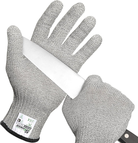 SlicePro ANSI Cut Resistant Gloves, Food Grade Cutting Glove for Kitchen Food Prep, Mandoline Gloves for Meat Cutting, Oyster Shucking, Fish Fillet Processing, PR1501-G, L