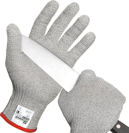 SlicePro ANSI Cut Resistant Gloves, Food Grade Cutting Glove for Kitchen Food Prep, Mandoline Gloves for Meat Cutting, Oyster Shucking, Fish Fillet Processing, PR1501-G, L