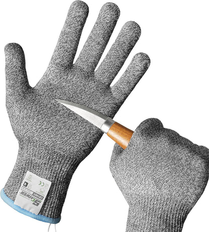 SlicePro ANSI Cut Resistant Gloves, Food Grade Cutting Glove for Kitchen Food Prep, Mandoline Gloves for Meat Cutting, Oyster Shucking, Fish Fillet Processing, PR1501-G, L