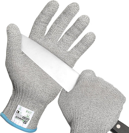 SlicePro ANSI Cut Resistant Gloves, Food Grade Cutting Glove for Kitchen Food Prep, Mandoline Gloves for Meat Cutting, Oyster Shucking, Fish Fillet Processing, PR1501-G, L