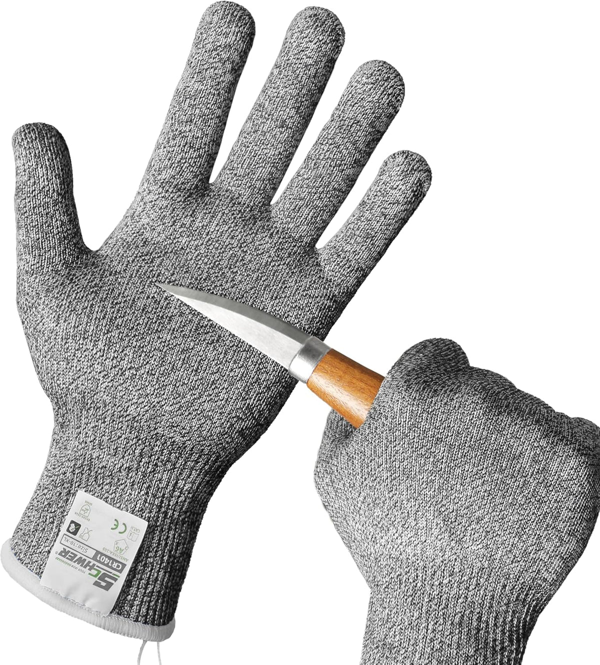 SlicePro ANSI Cut Resistant Gloves, Food Grade Cutting Glove for Kitchen Food Prep, Mandoline Gloves for Meat Cutting, Oyster Shucking, Fish Fillet Processing, PR1501-G, L