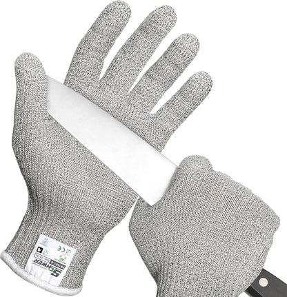 SlicePro ANSI Cut Resistant Gloves, Food Grade Cutting Glove for Kitchen Food Prep, Mandoline Gloves for Meat Cutting, Oyster Shucking, Fish Fillet Processing, PR1501-G, L