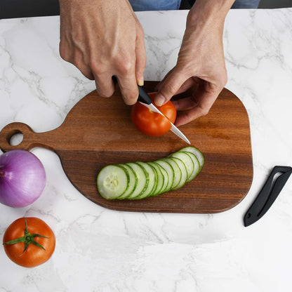 Ceramic Knife 4", Sharp Paring Knife with Large ABS Handle, Black | Ultra sharp ceramic paring knife for fruit & vegetable prep, durable food grade blade, comfortable large grip, easy to clean