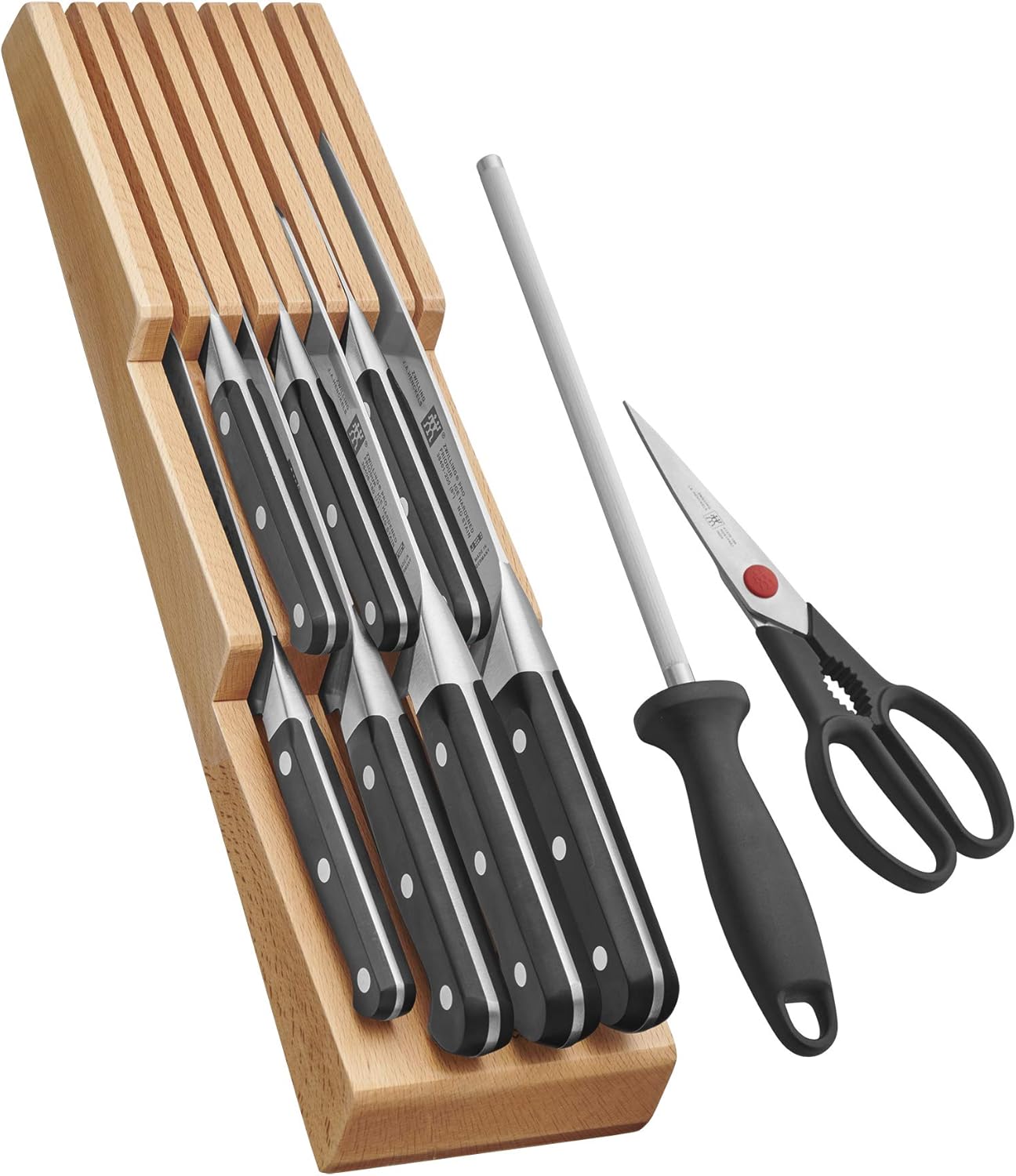 Pro 10-pc Knife Block Set - White