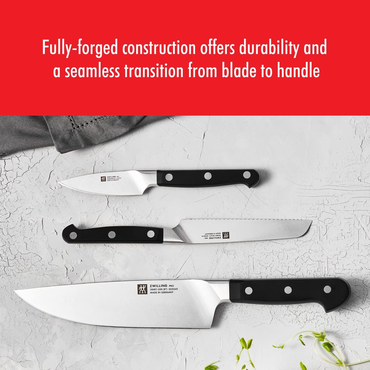 Pro 10-pc Knife Block Set - White