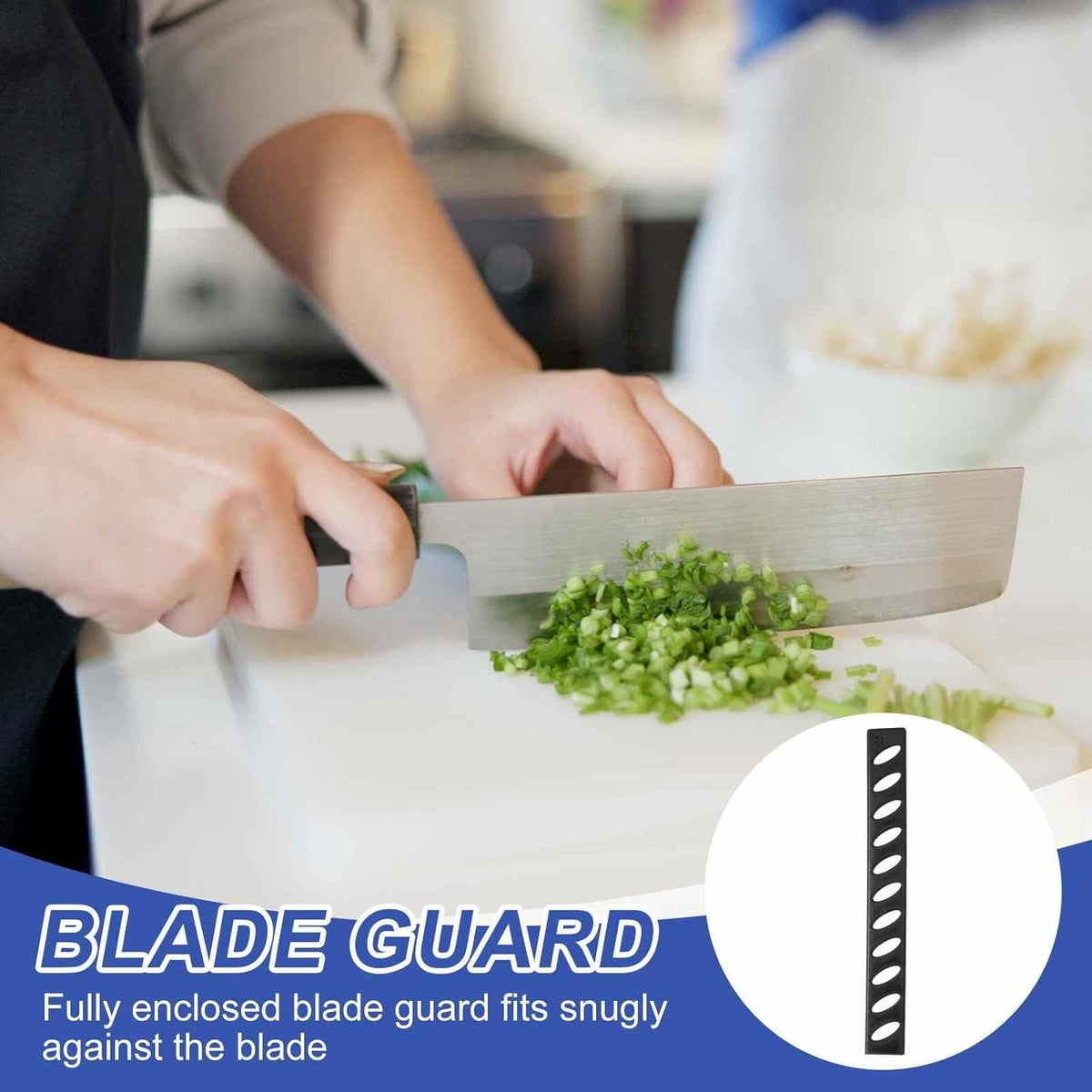 100Pcs Blade Edge Guard 7.87" x 0.94" x 0.16" Plastic Anti-scratch Knife Guards Blade Edge Protector for Kitchen Knife Protection Sleeves Cover, Black