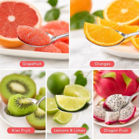 Grapefruit Serrated Knife Spoons : 2pcs Stainless Steel Spoons Serrated Grapefruit Utensils Tools for Citrus Fruits Kiwi Lemon Desserts Salads