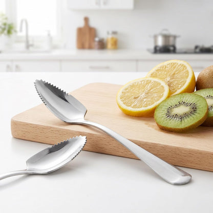 Grapefruit Serrated Knife Spoons : 2pcs Stainless Steel Spoons Serrated Grapefruit Utensils Tools for Citrus Fruits Kiwi Lemon Desserts Salads