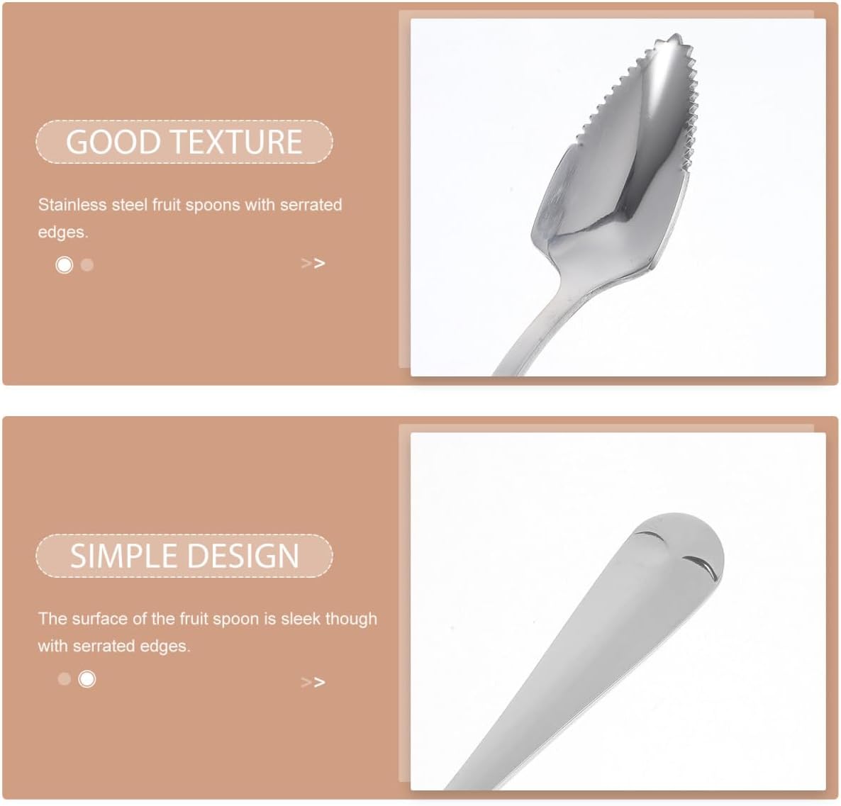 Grapefruit Serrated Knife Spoons : 2pcs Stainless Steel Spoons Serrated Grapefruit Utensils Tools for Citrus Fruits Kiwi Lemon Desserts Salads