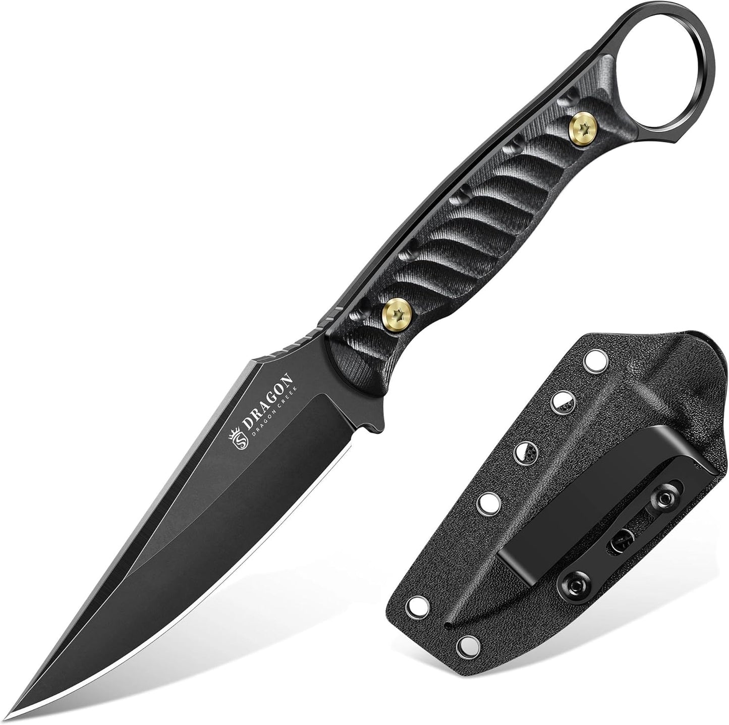 Fixed Blade Knife - Outdoor Survival Gift Men Black | Small Knife with Sheath for Camping Hiking