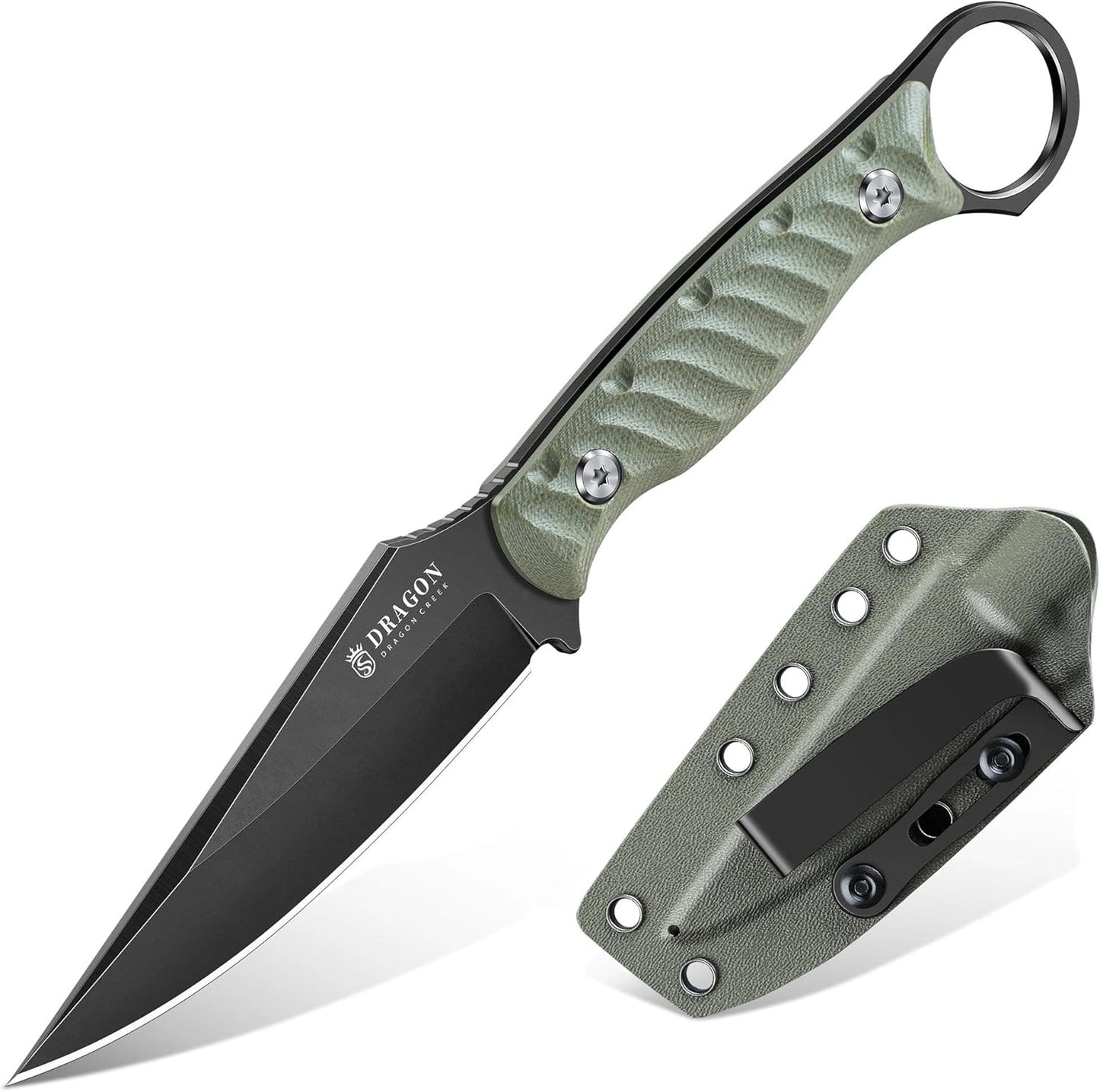 Fixed Blade Knife - Outdoor Survival Gift Men Black | Small Knife with Sheath for Camping Hiking