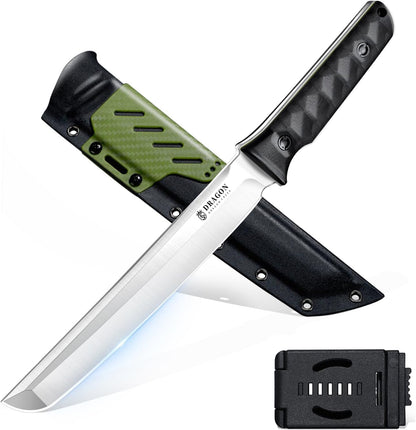 Fixed Blade Knife - Outdoor Survival Gift Men Black | Small Knife with Sheath for Camping Hiking