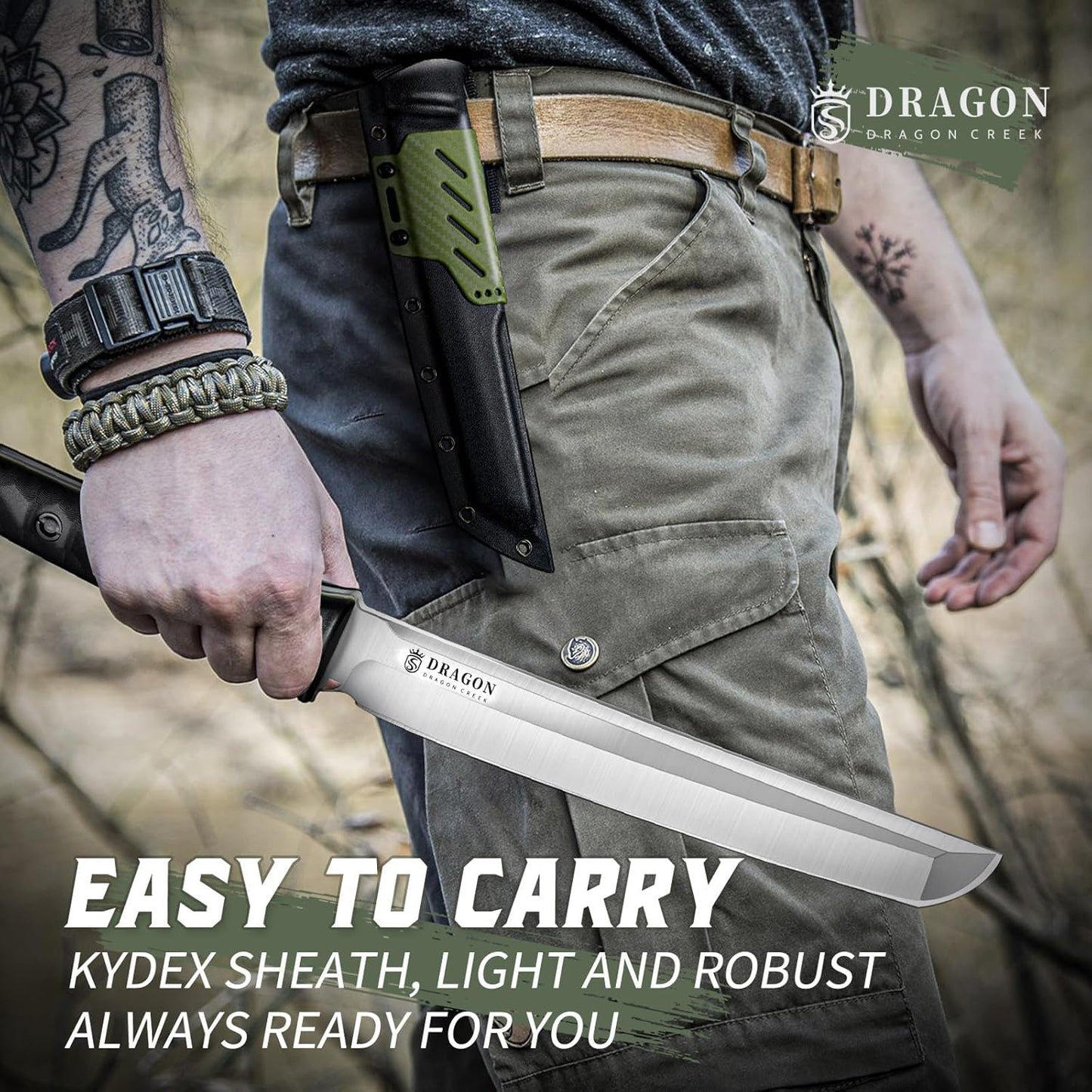 Fixed Blade Knife - Outdoor Survival Gift Men Black | Small Knife with Sheath for Camping Hiking