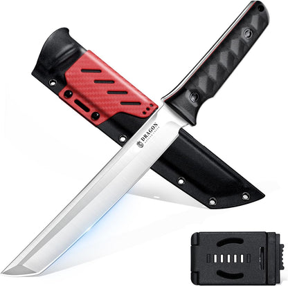 Fixed Blade Knife - Outdoor Survival Gift Men Black | Small Knife with Sheath for Camping Hiking