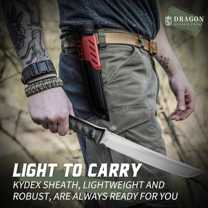 Fixed Blade Knife - Outdoor Survival Gift Men Black | Small Knife with Sheath for Camping Hiking