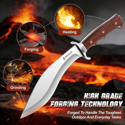 Fixed Blade Knife - Outdoor Survival Gift Men Black | Small Knife with Sheath for Camping Hiking