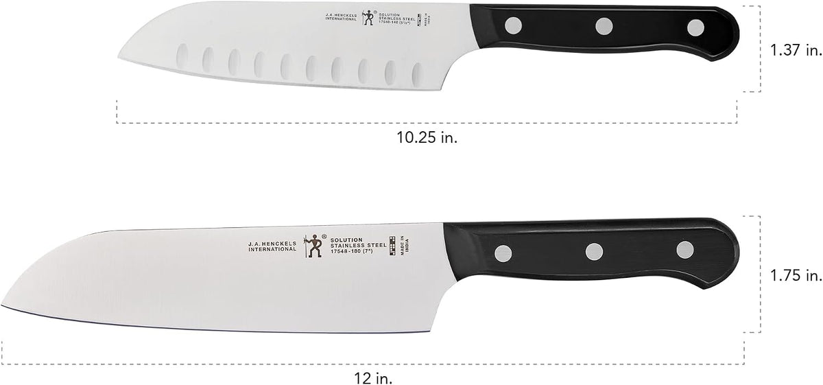 Solution 2-Pc Santoku Knife Set, Razor-Sharp, German Engineered
