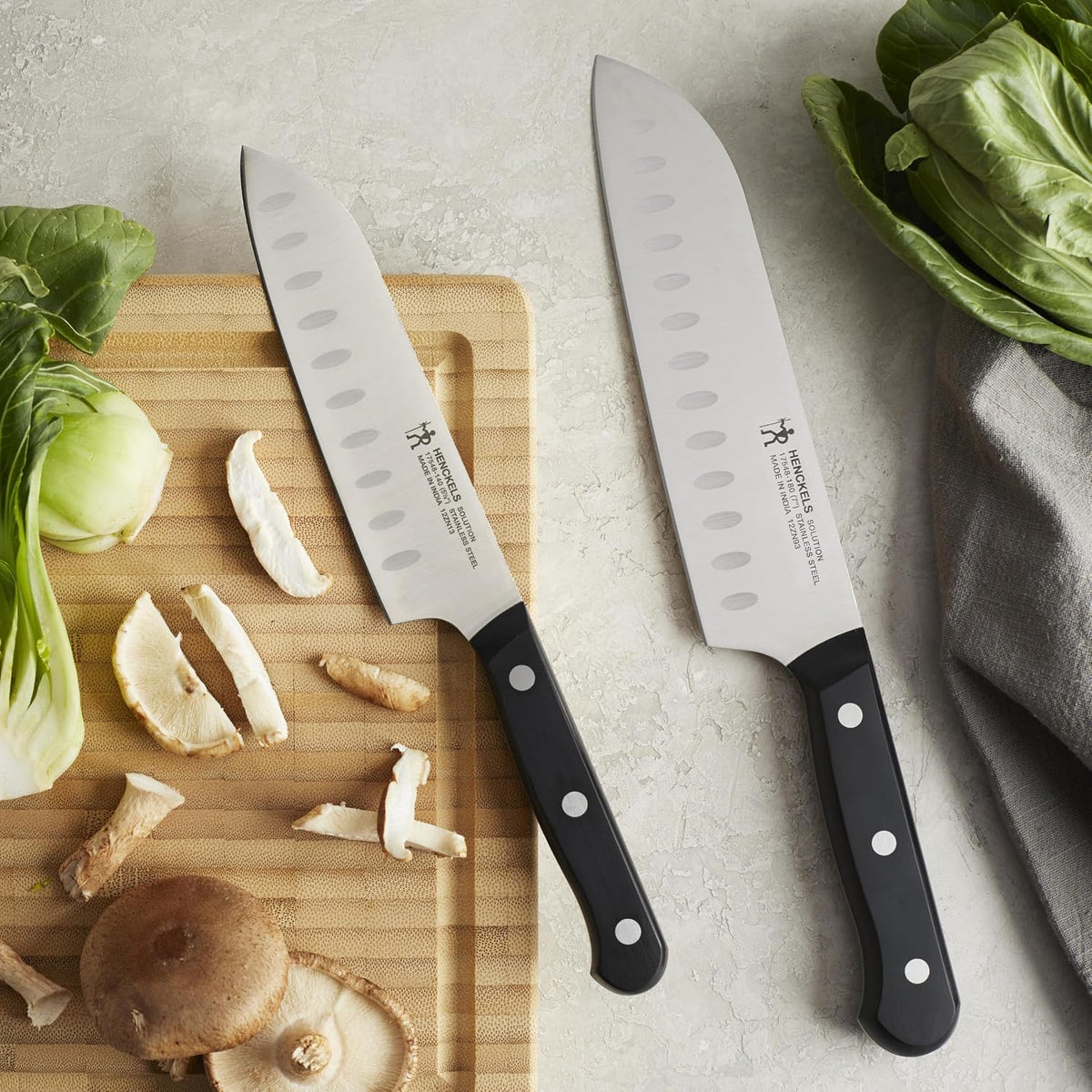 Solution 2-Pc Santoku Knife Set, Razor-Sharp, German Engineered