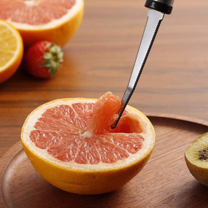 Grapefruit Spoons and Grapefruit Knife, Serrated Spoons Utensils Tool Set | Set of 7 Food Grade Stainless Steel Dessert Spoons Mirror Finish Fruit Knife, Suitable for Citrus Fruits Desserts Salads