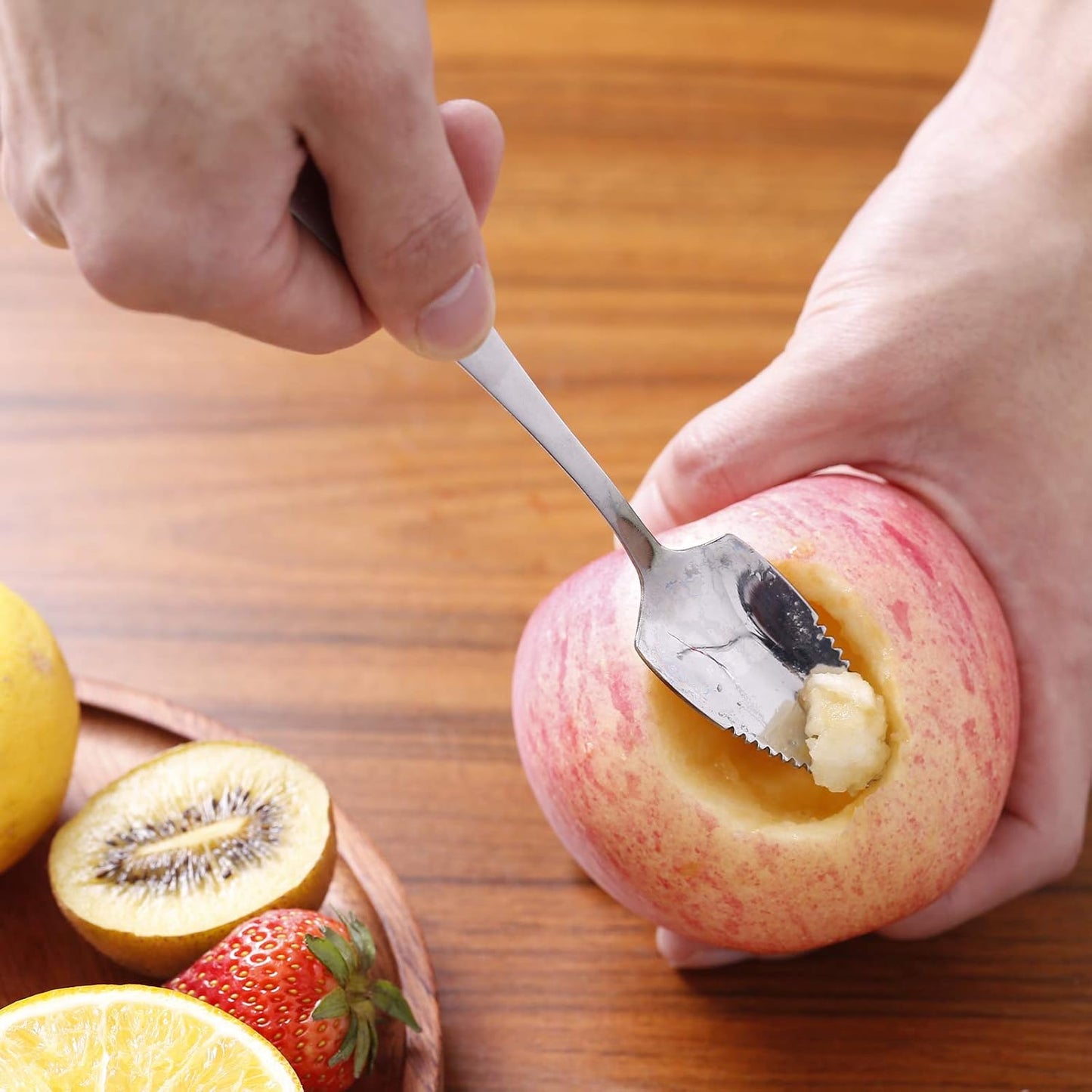 Grapefruit Spoons and Grapefruit Knife, Serrated Spoons Utensils Tool Set | Set of 7 Food Grade Stainless Steel Dessert Spoons Mirror Finish Fruit Knife, Suitable for Citrus Fruits Desserts Salads