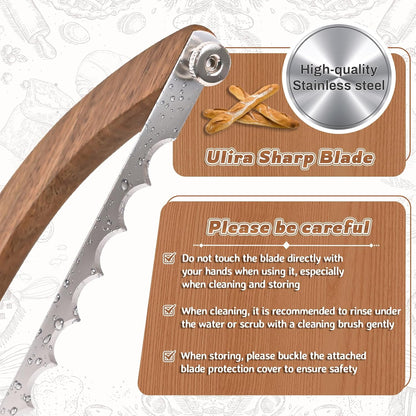 Bow Bread Knife for Homemade Sourdough with Acacia Wood Handle | Bread Slicer for Homemade Bread, Sourdough Bread Knife, Baguettes and More Cuts Thin,Bow Design Easy to Cutting Even Slices