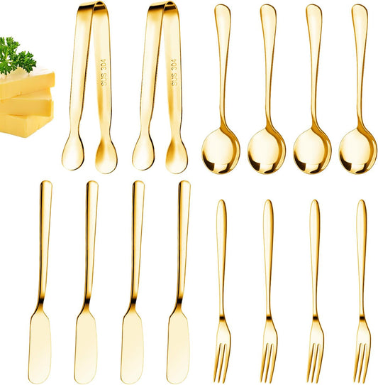 Cheese Butter Spreader Knife Set Charcuterie Accessories Charcuterie Boards Accessories Charcuterie Utensils Stainless Steel Spreader Knives Small Serving Tongs Mini Forks and Spoons for Pastry Making