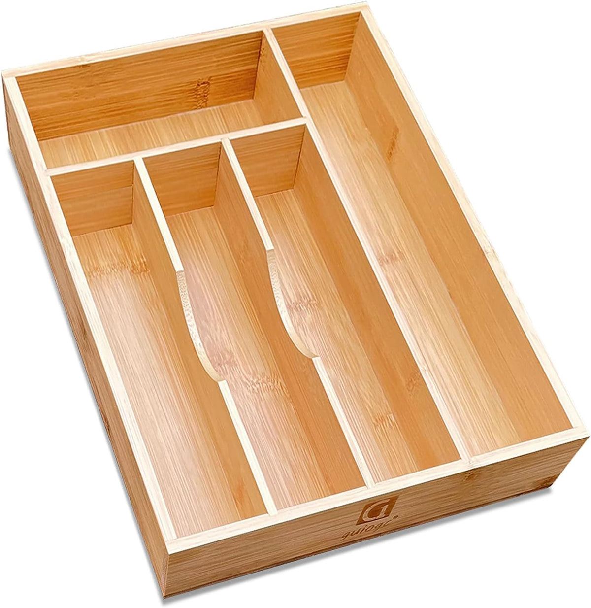 Bamboo Kitchen Drawer Silverware Organizer, 7 Inch Silverware Utensils Tray Holder for Small Drawer, Wood Caddy for Flatware Cutlery Knives 4-Slots