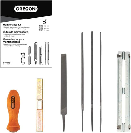 Universal Chainsaw Field 7pc Sharpening Kit - Includes 5/32", 3/16", and 7/32" Round Files, 6" Flat File, Handle, Filing Guide, and Travel Pouch (617067) | Includes 5/32", 3/16", 7/32" Round Files, Flat File, Handle, Filing Guide and Travel Pouch