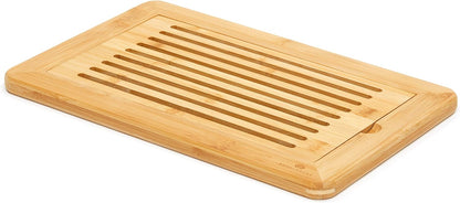 Large Premium Natural Bamboo Bread Cutting Board with Crumb Tray, Bread Serving Tray for Kitchen | Bread Serving Tray for Kitchen, Ideal for Slicing Loaves, Catching Crumbs, and Elegant Countertop Presentation