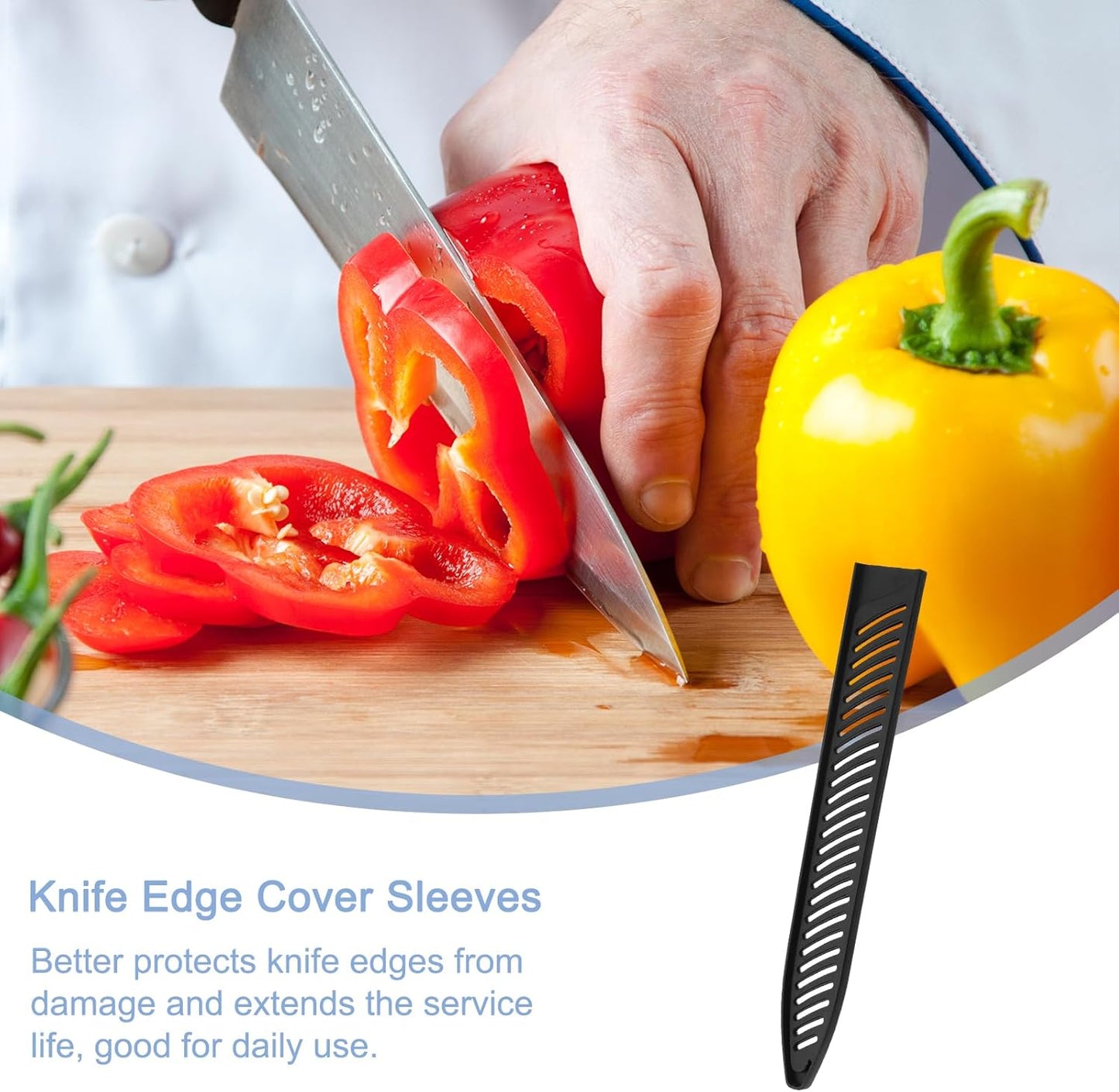 Knife Cover Sleeves Blade Edge Guards for 9.5" Carving Knife Protector Universal Blade Sheath for Kitchen, Black