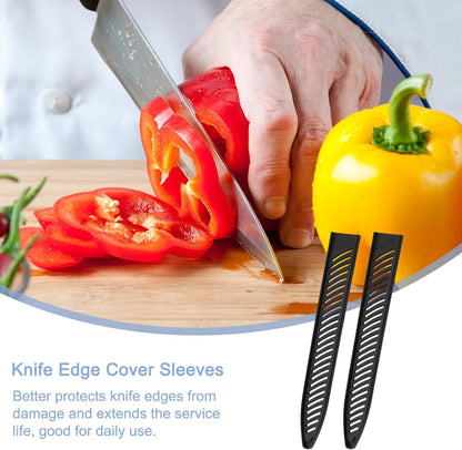 Knife Cover Sleeves Blade Edge Guards for 9.5" Carving Knife Protector Universal Blade Sheath for Kitchen, Black