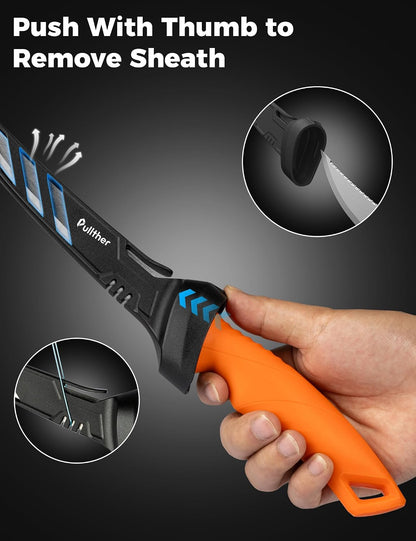 9 Inch Fillet Knife for fish,Stainless Steel Filet Knives with Non-Slip Handle,Fishing Gear with Protective Sheath