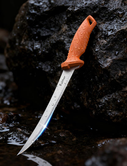 9 Inch Fillet Knife for fish,Stainless Steel Filet Knives with Non-Slip Handle,Fishing Gear with Protective Sheath