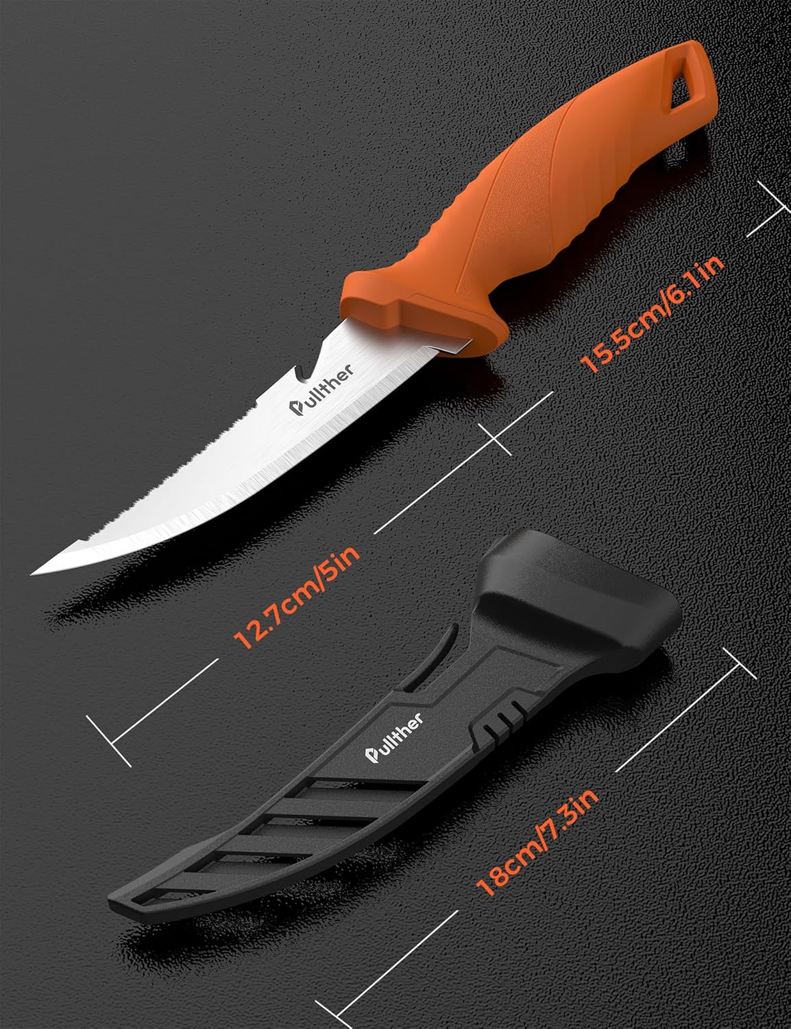 9 Inch Fillet Knife for fish,Stainless Steel Filet Knives with Non-Slip Handle,Fishing Gear with Protective Sheath