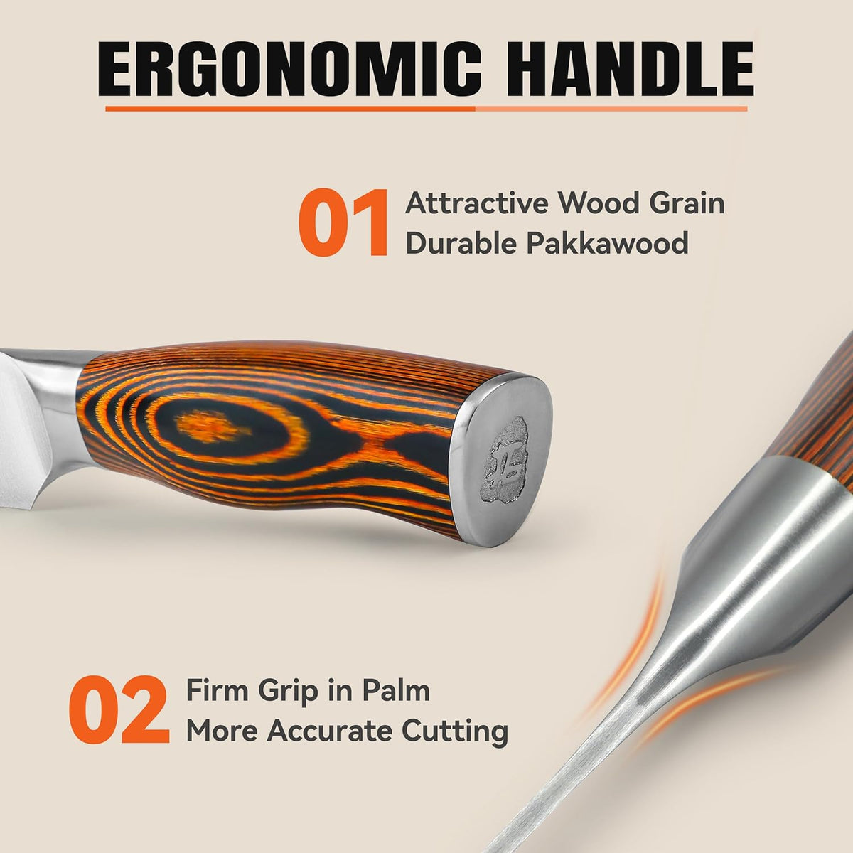 Cheese Knife, Tomato Knife 5.5" Serrated Blade, High Carbon German Steel, Mutil-Use Non Stick Design, Pakkawood Handle - Fiery Phoenix Series