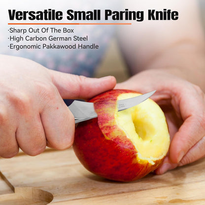 Cheese Knife, Tomato Knife 5.5" Serrated Blade, High Carbon German Steel, Mutil-Use Non Stick Design, Pakkawood Handle - Fiery Phoenix Series