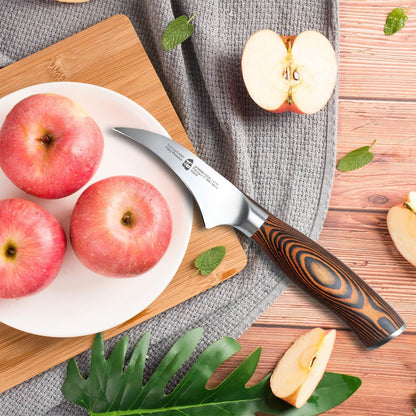 Cheese Knife, Tomato Knife 5.5" Serrated Blade, High Carbon German Steel, Mutil-Use Non Stick Design, Pakkawood Handle - Fiery Phoenix Series