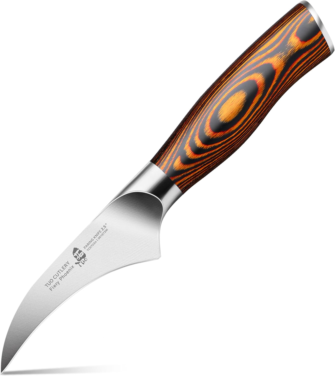 Cheese Knife, Tomato Knife 5.5" Serrated Blade, High Carbon German Steel, Mutil-Use Non Stick Design, Pakkawood Handle - Fiery Phoenix Series