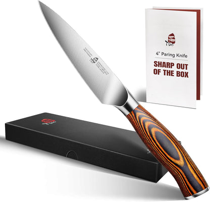 Cheese Knife, Tomato Knife 5.5" Serrated Blade, High Carbon German Steel, Mutil-Use Non Stick Design, Pakkawood Handle - Fiery Phoenix Series
